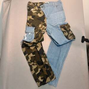 Y2K street wear SpoonJeans Women's Two-Tone Asymmetric Cargo Jeans camo